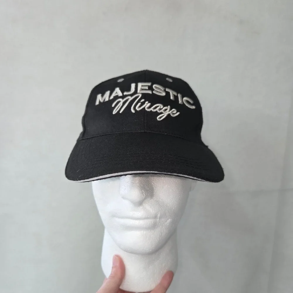 Majestic‎ Mirage Baseball Cap Mens OS Black Punta Cana Embroidered Hat Golf